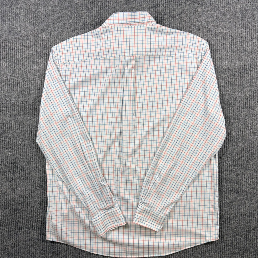 Johnnie-O Prep-Formance Shirt Mens XL White Blue Orange Plaid Button Down - Picture 8 of 12
